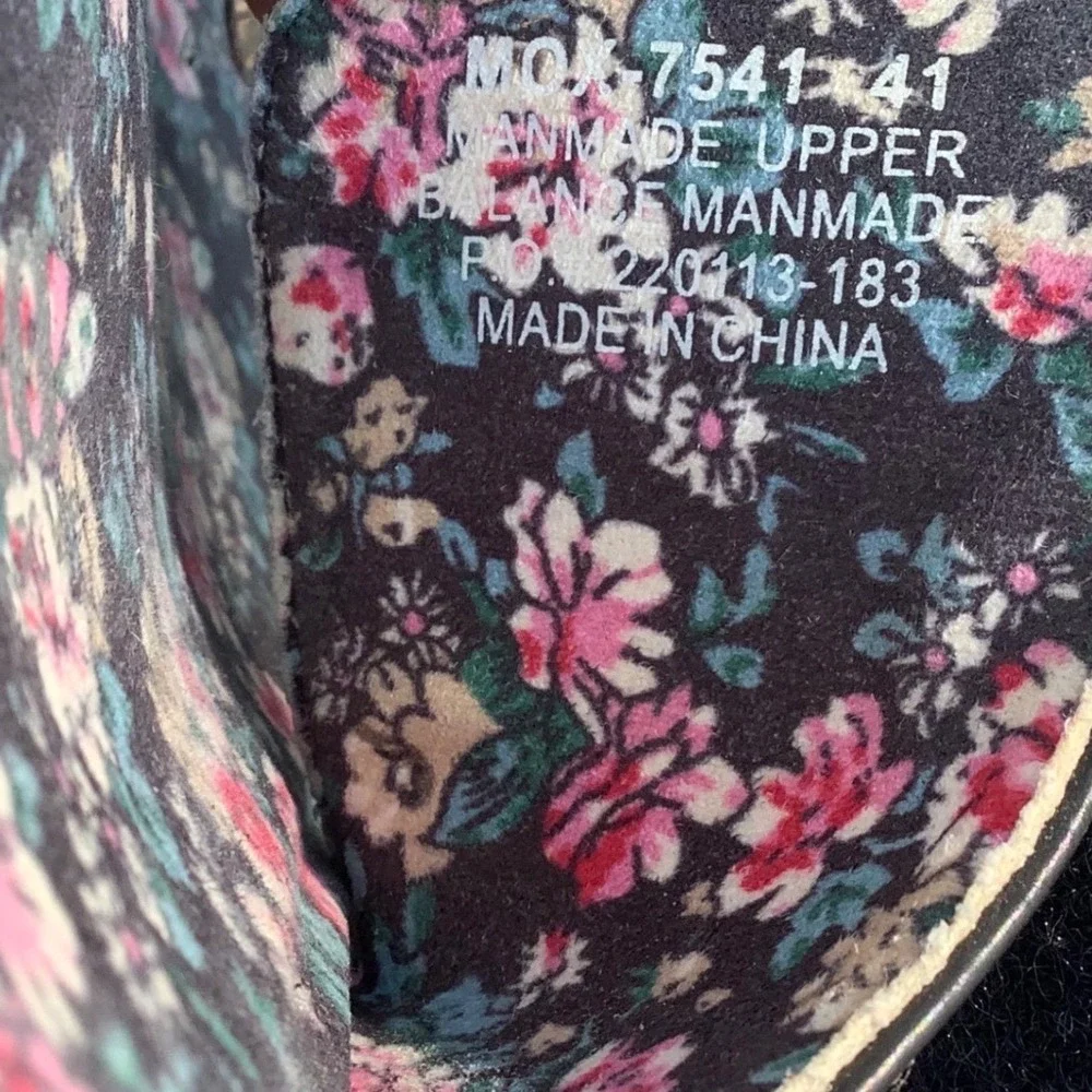 Alegria‎ by PG Lite Women Black Floral Thong Sandals Platform MOX-7541 Size 41